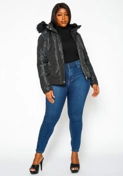 Asoph Plus Size Faux Fur Padded Coat -Asoph Sales Shop 2011853 001 2