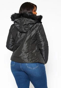 Asoph Plus Size Faux Fur Padded Coat -Asoph Sales Shop 2011853 001 4