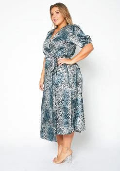 Pleione Plus Size Satin Leopard Wrap Maxi Dress -Asoph Sales Shop 2012140 375 1
