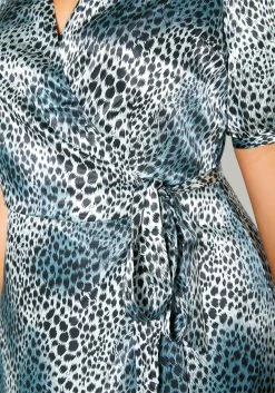 Pleione Plus Size Satin Leopard Wrap Maxi Dress -Asoph Sales Shop 2012140 375 4