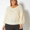 Pleione Plus Size Womens Loose Knit Sweater