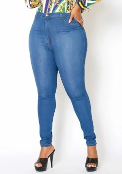Vibrant Plus Size High Waisted Everyday Skinny Denim Jean