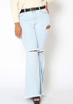 Vibrant Plus Size Womens Bold Flare Hem Denim Jean -Asoph Sales Shop 2013651 940 0