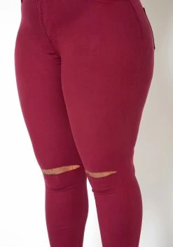 Vibrant Plus Size Classic Knee Rip Skinny Jeans -Asoph Sales Shop 2013659 111 3