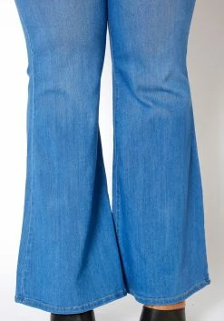 Vibrant Plus Size Basic Blue Washed Flared Hem Jean -Asoph Sales Shop 2013665 938 4