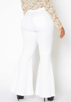 Vibrant Plus Size Knee Distressed Retro Bell Bottom Jean -Asoph Sales Shop 2013666 002 3