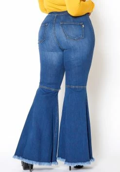 Vibrant Plus Size Knee Distressed Retro Bell Bottom Jean 8 Vibrant Plus Size Knee Distressed Retro Bell Bottom Jean -Asoph Sales Shop 2013666 938 2