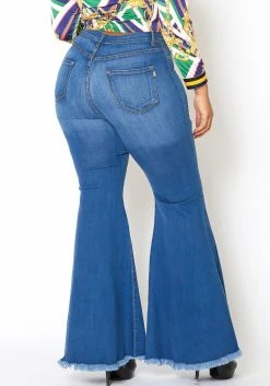 Vibrant Plus Size Bell Bottom Distressed Denim Jeans -Asoph Sales Shop 2013667 938 2