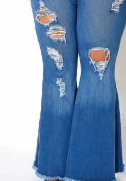 Vibrant Plus Size Bell Bottom Distressed Denim Jeans -Asoph Sales Shop 2013667 938 3