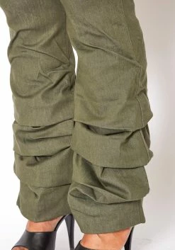 Vibrant Plus Size Womens Olive Ankle Scrunched Jean -Asoph Sales Shop 2013670 125 4