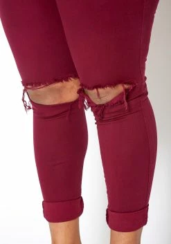 Vibrant Mid Rise Knee Distressed Plus Size Skinny Jean 9 Vibrant Mid Rise Knee Distressed Plus Size Skinny Jean -Asoph Sales Shop 2013673 111 3