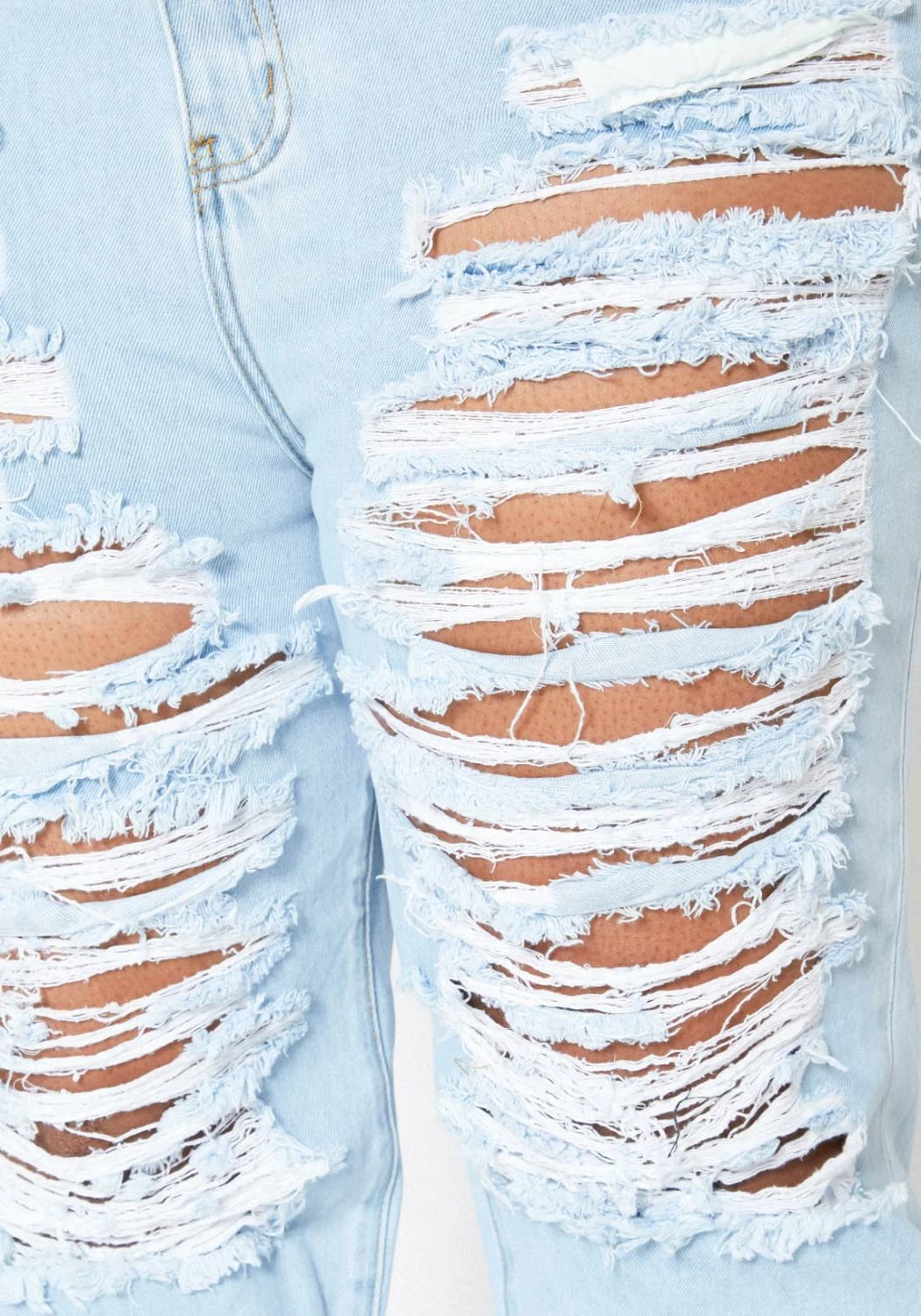 Vibrant Plus Size Light Wash Destroyed Boyfriend Jeans 5 Vibrant Plus Size Light Wash Destroyed Boyfriend Jeans - Image 5