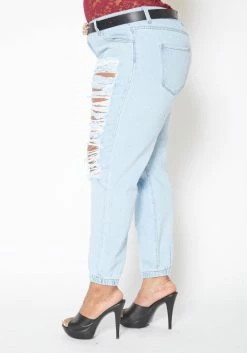 Vibrant Plus Size Light Wash Destroyed Boyfriend Jeans 7 Vibrant Plus Size Light Wash Destroyed Boyfriend Jeans -Asoph Sales Shop 2013677 938 3