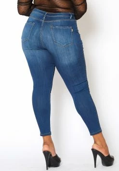 Vibrant Plus Size Classic Dark Wash Skinny Denim Jeans 8 Vibrant Plus Size Classic Dark Wash Skinny Denim Jeans -Asoph Sales Shop 2013678 938 3