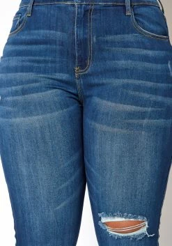 Vibrant Plus Size Classic Dark Wash Skinny Denim Jeans 9 Vibrant Plus Size Classic Dark Wash Skinny Denim Jeans -Asoph Sales Shop 2013678 938 4