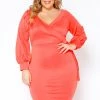 Asoph Plus Size Neon Wrap Party Dress