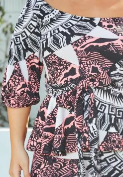 Asoph Plus Size Neon Ancient Art Patterned Bodycon Mini Dress -Asoph Sales Shop 2014192 148 4