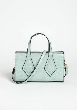 Mint For You Crocodile Textured Mini Crossbody Purse