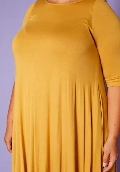 Asoph Plus Size Asymmetric Cut Fit & Flare Midi Dress -Asoph Sales Shop 2014393 003 5