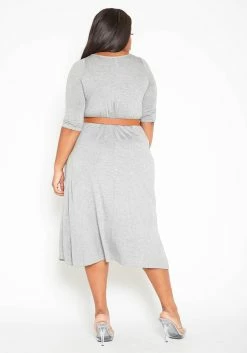 Asoph Plus Size Asymmetric Cut Fit & Flare Midi Dress -Asoph Sales Shop 2014393 261 4