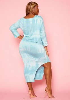 Plus Size Tie Dye Sweatshirt & Midi Dress Set -Asoph Sales Shop 2014488 002 4