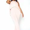 Asoph Plus Size First Class Sleeveless Overlay Jumpsuit