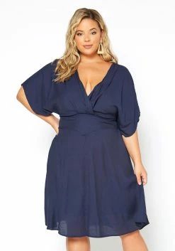 Asoph Plus Size Dolman Sleeve Linen Summer Dress -Asoph Sales Shop 2014636 270 0