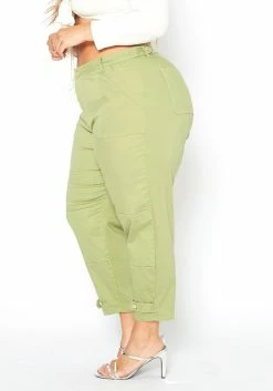 Asoph Plus Size Sage Green Utility Cargo Design Pants -Asoph Sales Shop 2014690 151 3