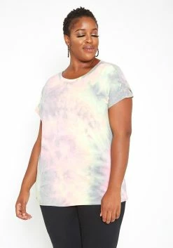 Asoph Plus Size Tie Dye Open Back Tee Shirt -Asoph Sales Shop 2014777 152 0