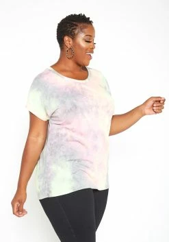Asoph Plus Size Tie Dye Open Back Tee Shirt -Asoph Sales Shop 2014777 152 1