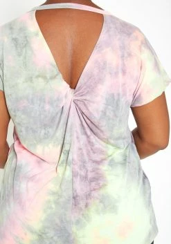 Asoph Plus Size Tie Dye Open Back Tee Shirt -Asoph Sales Shop 2014777 152 3
