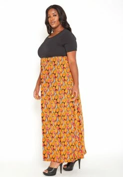 Asoph Plus Size Old Fashion Print Fit & Flare Maxi Dress -Asoph Sales Shop 2014945 109 2