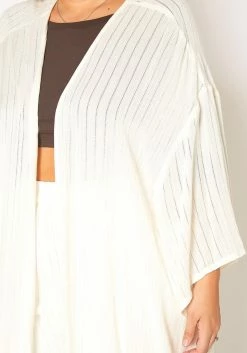 ENCREME Plus Size Shimmer Hinted Wide Sleeve Cardigan 9 ENCREME Plus Size Shimmer Hinted Wide Sleeve Cardigan -Asoph Sales Shop 2015802 002 4