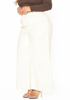 ENCREME Plus Size Shimmer Hinted Wide Leg Pants -Asoph Sales Shop 2015803 002 3