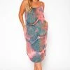 Asoph Plus Size Tie Dye Cami Midi Dress