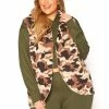 Asoph Plus Size Cozy Camo Hooded Vest