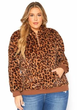 Asoph Plus Size Leopard Fleece Top -Asoph Sales Shop 2016387 361 0