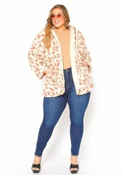 Asoph Plus Size Leopard Print Fleece Coat -Asoph Sales Shop 2016390 135 0