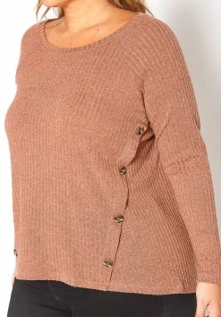Asoph Plus Size Ribbed Knit Button Front Sweater -Asoph Sales Shop 2016423 138 4