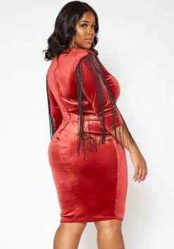 Asoph Plus Size Tassel Fringe Velvet Bodycon Mini Dress -Asoph Sales Shop 2016578 194 2