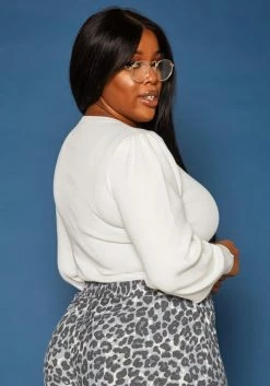 Asoph Plus Size Ribbed Knit Puffy Long Sleeve Top -Asoph Sales Shop 2016588 002 3