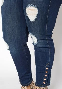 Vibrant Plus Size Button Detailed Denim Skinny Jean -Asoph Sales Shop 2016798 939 4
