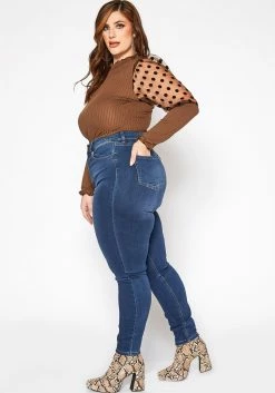 Vibrant Plus Size Favorite High Waisted Skinny Denim Jean -Asoph Sales Shop 2016799 939 2