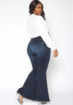 Vibrant Plus Size Bum Loving Bell Bottom Denim Jean -Asoph Sales Shop 2016800 939 3