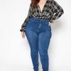 Asoph Plus Size Classic Skinny Denim High Rise Jean