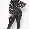 Vibrant Plus Size Girls Night Out PU Leather Skinny Jeans