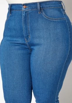 Vibrant Plus Size High Waisted Blue Wash Skinny Denim Jean -Asoph Sales Shop 2016803 938 4