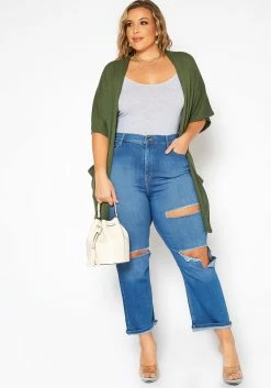 Vibrant Plus Size Distressed Vintage Denim Mom Jean 11 Vibrant Plus Size Distressed Vintage Denim Mom Jean -Asoph Sales Shop 2016804 938 0
