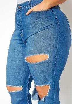 Vibrant Plus Size Distressed Vintage Denim Mom Jean 10 Vibrant Plus Size Distressed Vintage Denim Mom Jean -Asoph Sales Shop 2016804 938 1