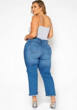 Vibrant Plus Size Distressed Vintage Denim Mom Jean 9 Vibrant Plus Size Distressed Vintage Denim Mom Jean -Asoph Sales Shop 2016804 938 5